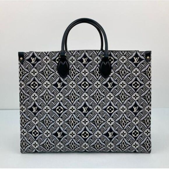 Louis Vuitton Jacquard Since 1854 Onthego GM Grey Tote Shoulder Handbag - Picture 4 of 13